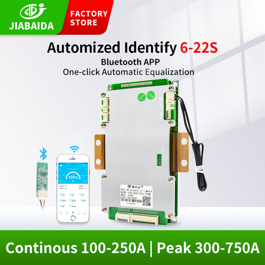 JBD Smart BMS 6~22S 6S 8S 16S 20S 22S 250A with UART port Bluetooth Switch function board for lifepo4 battery & li-ion Jiabaida BMS