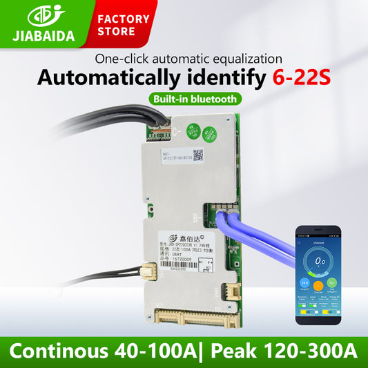 JBD Smart BMS 6~22S 8S 17S 20S 21S 100A wireless with UART board for lifepo4 battery & li-ion Jiabaida BMS